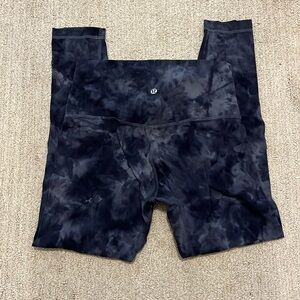 Lululemon black and grey tie dye leggings